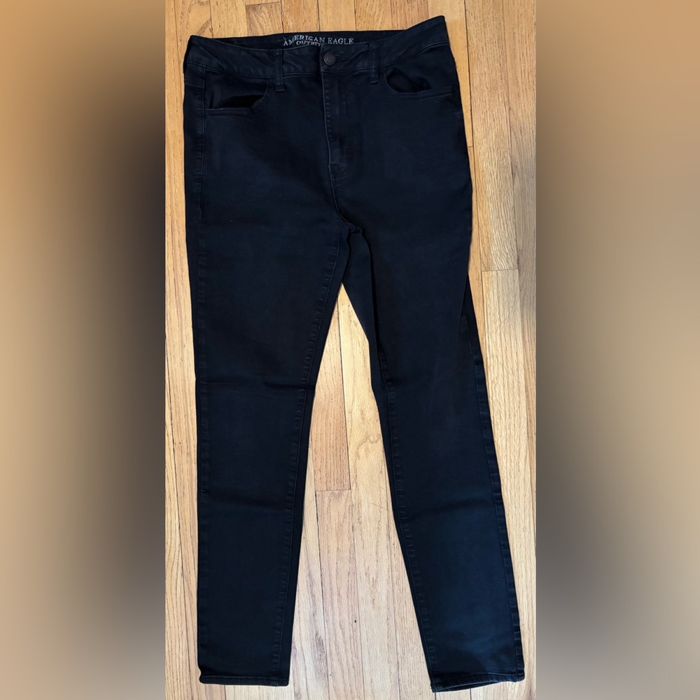 Women's American Eagle Black Hi-Rise Jegging Jeans Size 14 Long